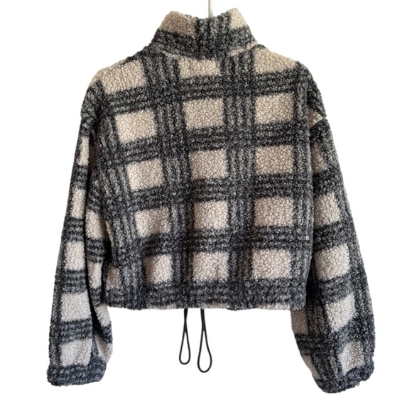 Altar'd State Cropped Full-Zip Cinch Waist Teddy Jacket, Size M - Picture 5 of 6